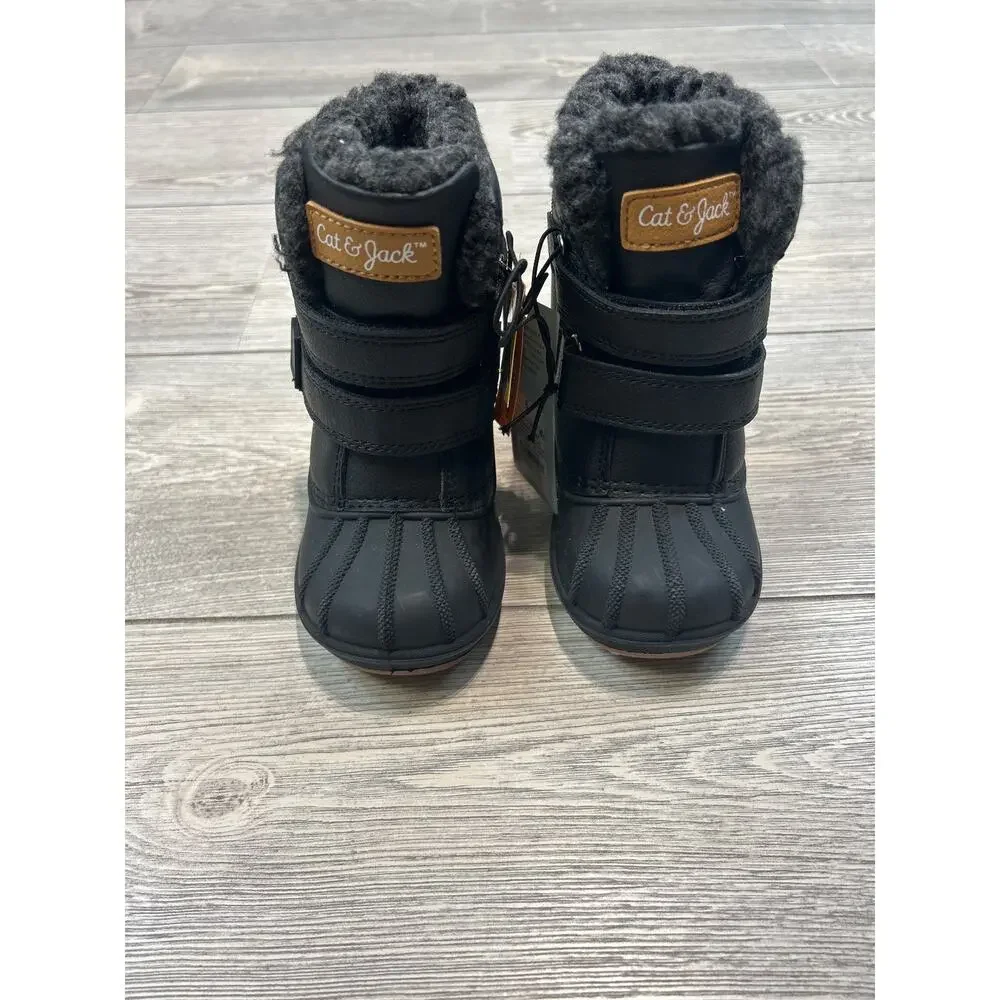 Cat & Jack Toddler Denver Waterproof Snow Boots Black 6 NWT